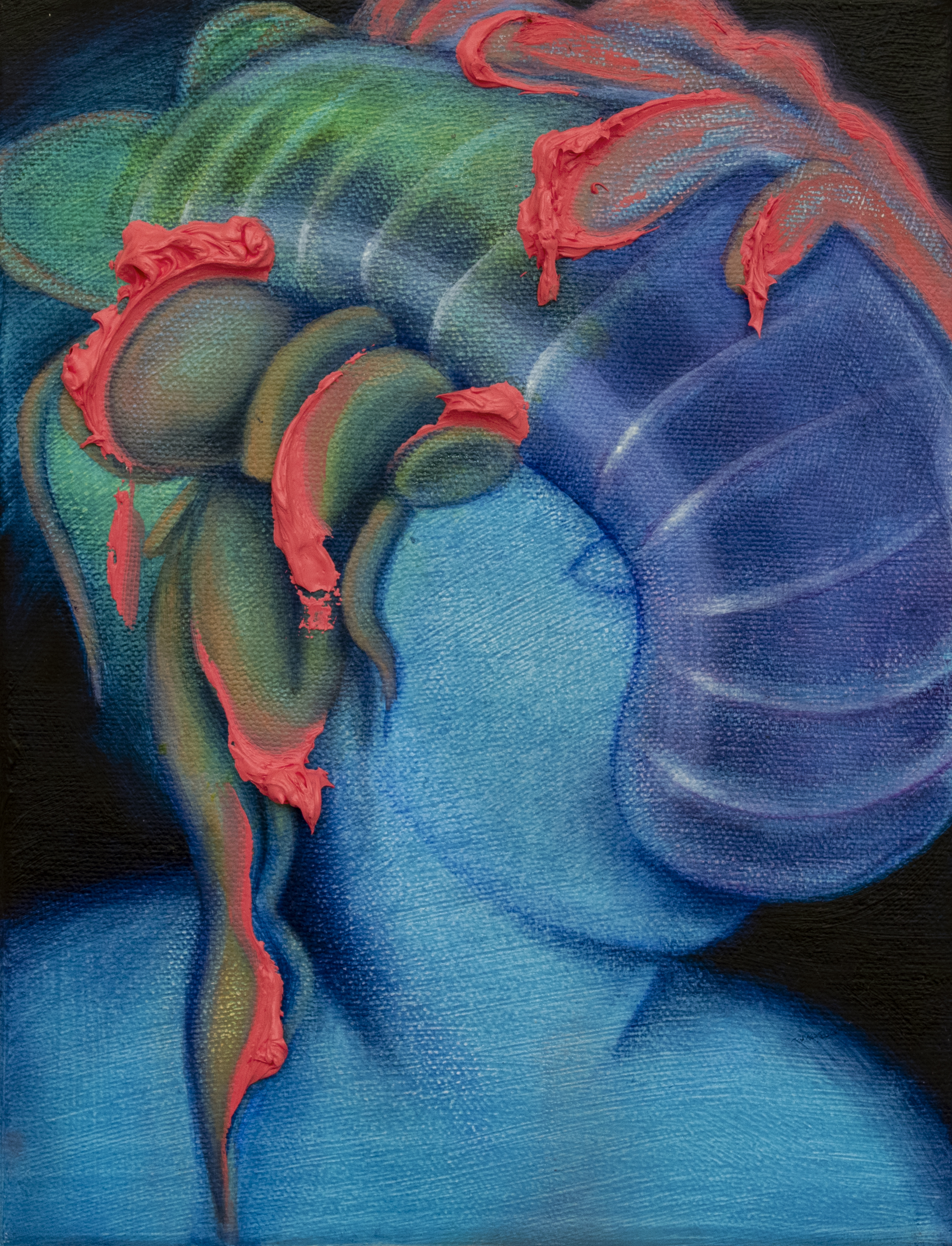 Sluice, Acrylic and Oil on Canvas, 7″ x 9″, 2019