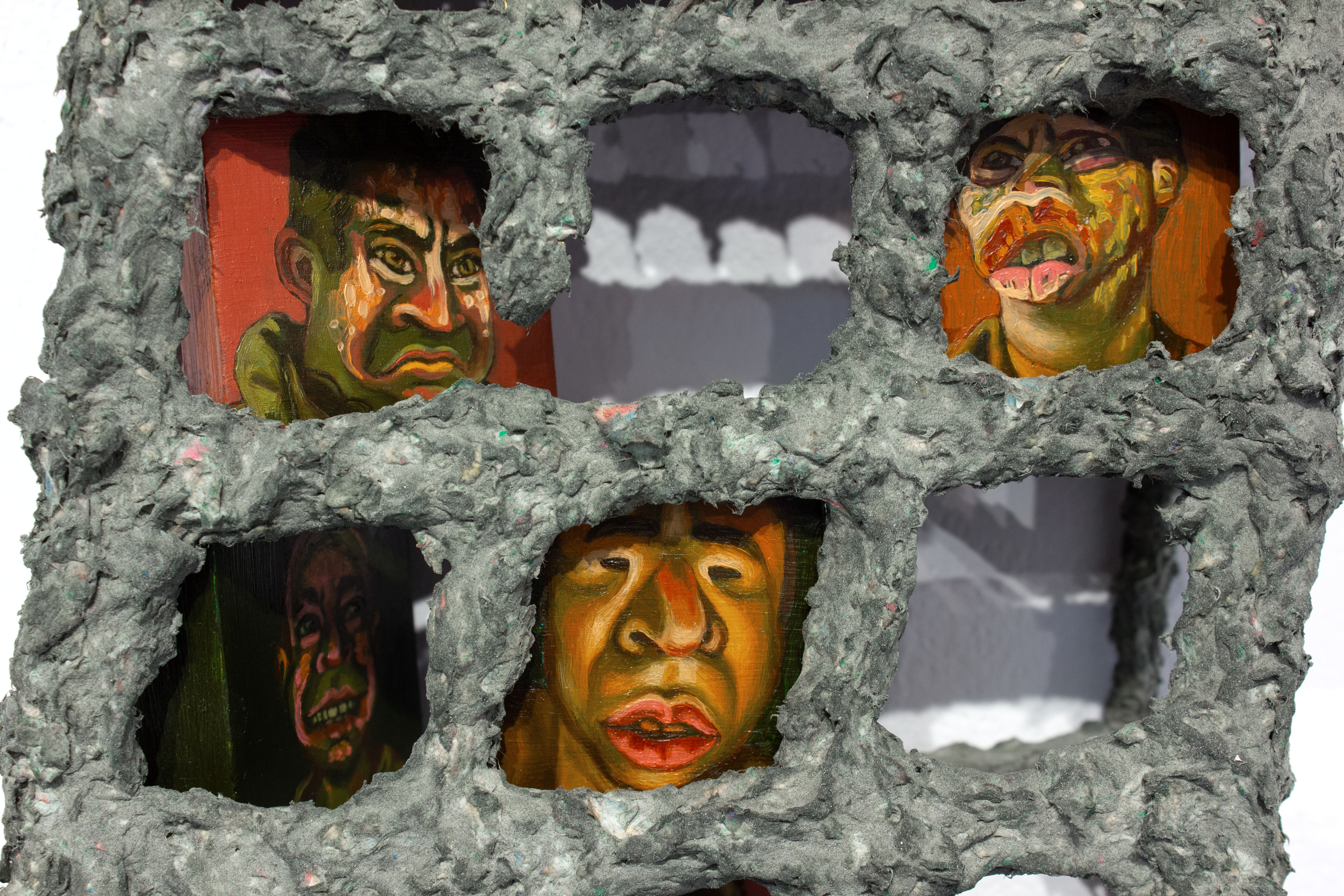 "Alvarez Multiplex" - Detail
13" x 6.5 x 2"
Oil paint on wood, fibreboard and paper machine clay armature and terracotta figurine
2023